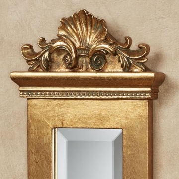 Elegant Acanthus Mirrored Wall Sconces Gold Set of Two