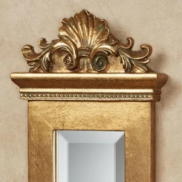 Elegant Acanthus Mirrored Wall Sconces Gold Set of Two