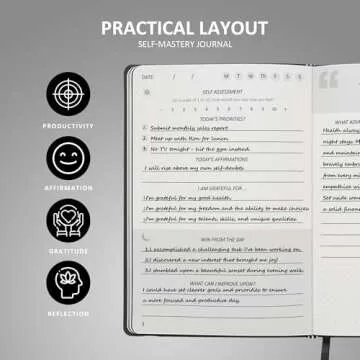 5 Minute Journal - Gratitude Journal - Self-Mastery Journal for Men - Reflection Manifestation Journal for Mindfulness – Self Care Journal – Goal/Guided Gratitude Journal for Men