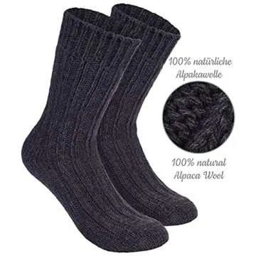 BRUBAKER Cozy Alpaca Socks Set - 4 Pairs for All