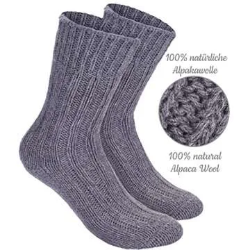 BRUBAKER Cozy Alpaca Socks Set - 4 Pairs for All