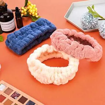 Chuangdi Spa Headband Set - 3 Soft Colors for Beauty