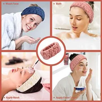Chuangdi Spa Headband Set - 3 Soft Colors for Beauty
