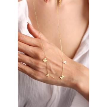 SINYARS 14K Gold Plated Mama Necklace for Women