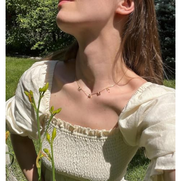 SINYARS 14K Gold Plated Mama Necklace for Women