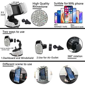 Stylish NBTEPEM 27 PCs Bling Car Accessories Set