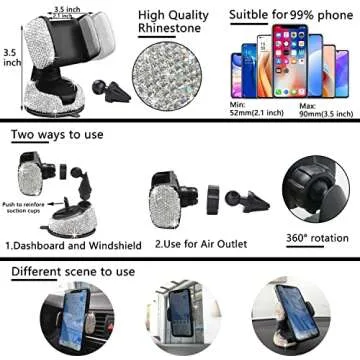 Stylish NBTEPEM 27 PCs Bling Car Accessories Set