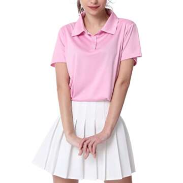 3-Pack Women's Short-Sleeve Sport Polo Shirts Quick Dry Moisture-Wicking Activewear Polos Tops for W...