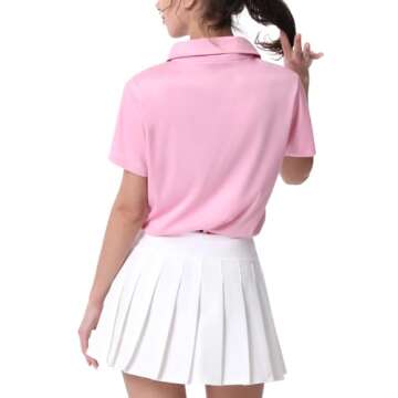 3-Pack Women's Short-Sleeve Sport Polo Shirts Quick Dry Moisture-Wicking Activewear Polos Tops for Work
