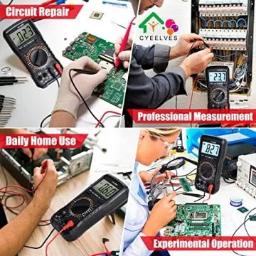 Cyeelves Digital Multimeter Auto-Ranging with Backlit LCD