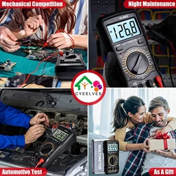 Cyeelves Digital Multimeter Auto-Ranging with Backlit LCD