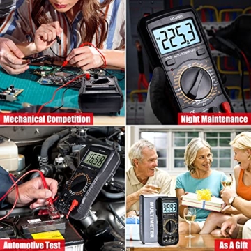 Cyeelves Digital Multimeter Auto-Ranging with Backlit LCD