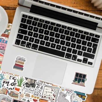 Bookish Stickers for Kindle, 50pcs Reading Stickers for Laptop Water Bottle,Booktok Stickers Book Lover, Gifts Accessories for Teens Adults, Book Stickers for Kindle