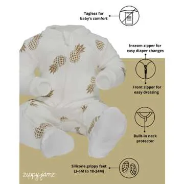 ZippyJamz Organic Sleepers with Innovative Dual Zippers