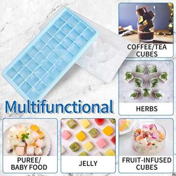 Food-grade Silicone Ice Cube Tray & Storage Bin Bundle