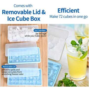 Food-grade Silicone Ice Cube Tray & Storage Bin Bundle