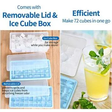 Food-grade Silicone Ice Cube Tray & Storage Bin Bundle