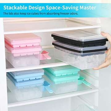 Food-grade Silicone Ice Cube Tray & Storage Bin Bundle
