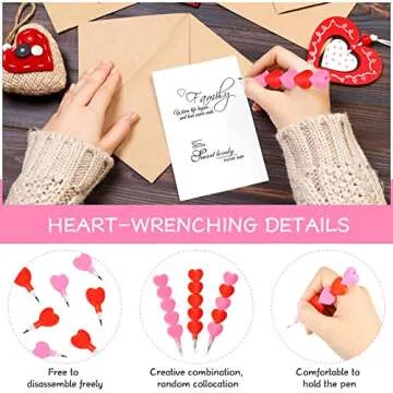 Chinco 24 Valentine's Day Heart-Shaped Stackable Pencils