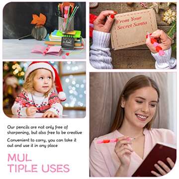 Chinco 24 Valentine's Day Heart-Shaped Stackable Pencils