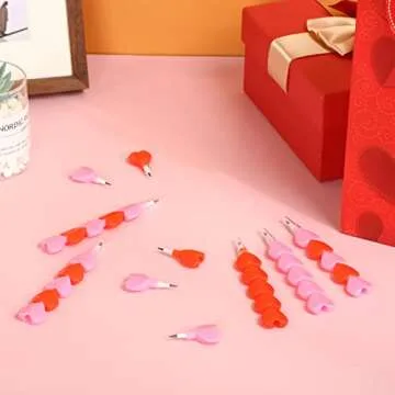 Chinco 24 Valentine's Day Heart-Shaped Stackable Pencils