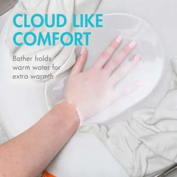 Boon Puff+ Inflatable Baby Bather - Infant Bathtub Includes Microfleece Cover, Swaddle Wings, and Storage Bag – Inflatable Baby Bathtub for Newborns and Infants