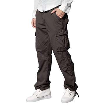 Match Men's Wild Cargo Pants(27,Dark Khaki)