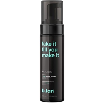 b.tan Dark Self Tanner Mousse | Fake It Till You Make It - Best 1 Hour Express Sunless Tanning Foam,...