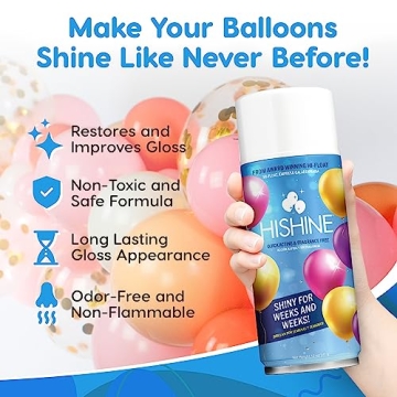 HI-SHINE Balloon Aerosol Spray 12oz - No Drips, Instant Gloss