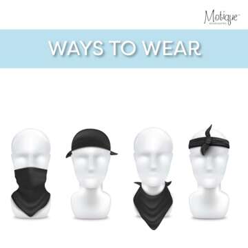 Motique Set of 3 Cotton Bandanas for Summer Style