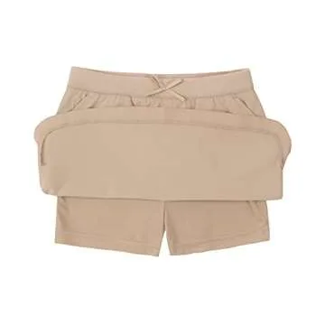IZOD Girls' School Uniform Pull-On Scooter Skirt, Khaki, 8