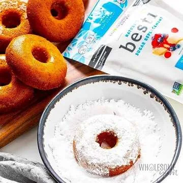 Wholesome Yum Besti Natural Powdered Sugar Substitute - Keto Confectioners Monk Fruit Sweetener Blend With Allulose (No Erythritol) - Non GMO, Zero Carb, Zero Calorie, No Aftertaste (12 oz)