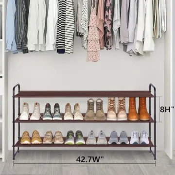 Large AOODA 3-Tier Shoe Rack with Stackable Design