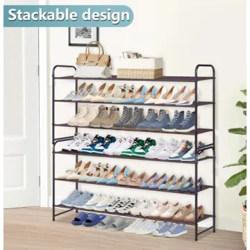Large AOODA 3-Tier Shoe Rack with Stackable Design