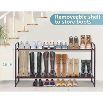 Large AOODA 3-Tier Shoe Rack with Stackable Design