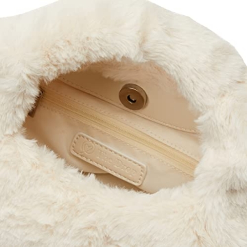 Addison Soft Volume Top Handle Bag Whisper White Fur