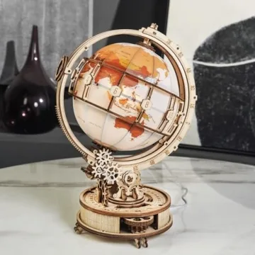 ROKR 3D Wooden Globe Puzzle with LED for Adults