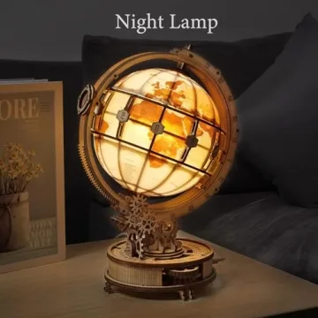 ROKR 3D Wooden Globe Puzzle with LED for Adults