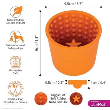 Lickimat LICKIMAT Yoggie Pot - Distraction, Fun and Enrichment. Long Lasting Rubber Licking Treat Di...
