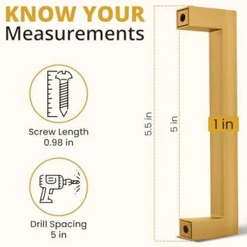 Mega Handles 12 Pack I Cabinet Pulls 5.5 Inch, Stainless Steel Cabinet Handle Pulls I Ideal for Kitchen Drawer, Cabinets, Door, Cupboard I Hardware for Cabinets - Hole Distance 5 Inch - Satin Brass