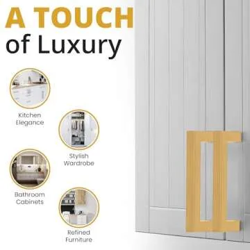 Mega Handles 12 Pack I Cabinet Pulls 5.5 Inch, Stainless Steel Cabinet Handle Pulls I Ideal for Kitchen Drawer, Cabinets, Door, Cupboard I Hardware for Cabinets - Hole Distance 5 Inch - Satin Brass