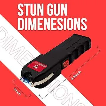 Avenger Defense Stun Gun for Self Defense with LED Flashlight & Self Defense Tactical Heavy Duty Flashlight Self Defense Gun Protection Device (AD-SG)- (Charcoal Black)