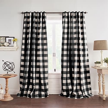 Elrene Home Fashions Farmhouse Living Grainger Buffalo-Check Blackout Window Curtain, Living Room an...