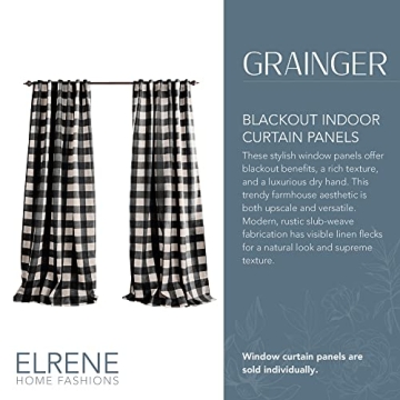 Elrene Grainger Buffalo-Check Blackout Window Curtain Panel