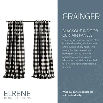Elrene Grainger Buffalo-Check Blackout Window Curtain Panel