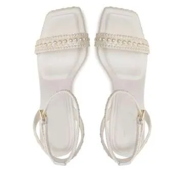 Goolita Women’s Open Toe Pearl Platform Heels Wedding Sandals