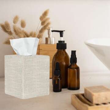 Fancy Swen Stylish Tissue Box Cover - Farmhouse Chic Square Holder