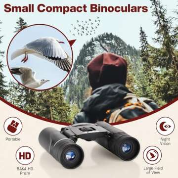 200x25 High Power Compact Binoculars for Bird Watching and Outdoor Adventures