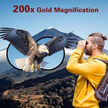200x25 Compact Binoculars - High Power with Low Light Vision