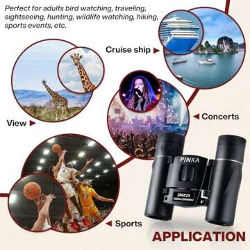200x25 Compact Binoculars - High Power with Low Light Vision
